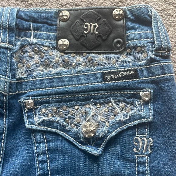 Miss Me Distressed Blue Jean Cutoff Shorts - Picture 7 of 10